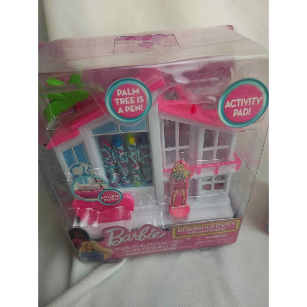 Barbie Design Activity Dreamhouse Set with Art Supplies and Palm Tree Pen 2 Pack